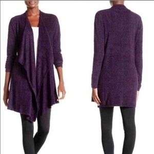BAREFOOT DREAMS Womens Waterfall Calypso Open Cardigan Sweater Size‎ S/M Purple